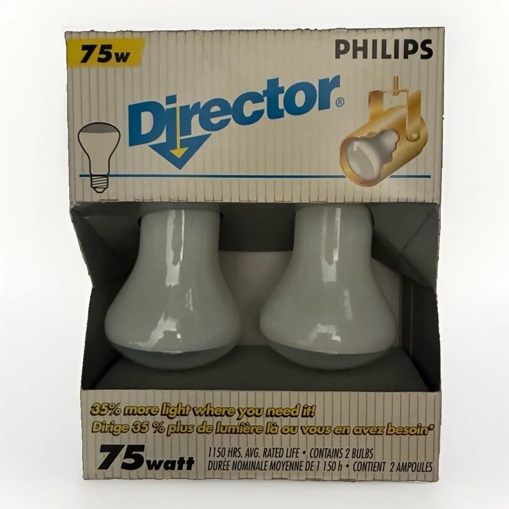 Set 2 PHILIPS Director 75 Watt Indoor Track & Recessed Light Bulbs 75K19/DL NIP